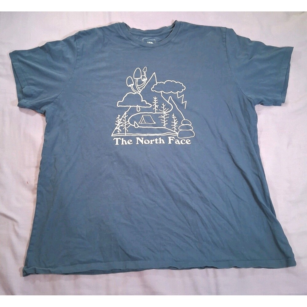 The North Face Mens Sz XXL Shady Blue Places We Love Casual T Shirt Graphic